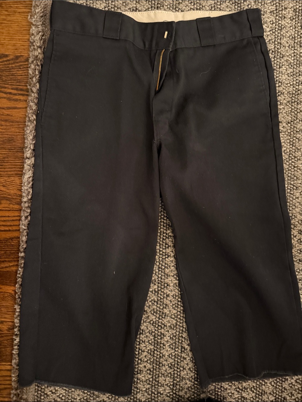 Men's Black Straight-Leg cut offs